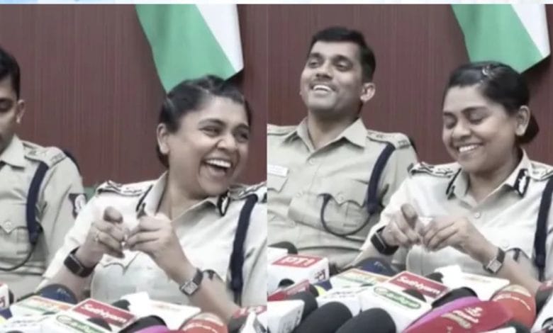 బాలిక హత్య కేసుపై రాష్ట్రం ఆగ్రహంలో ఉండగా.. ప్రెస్మీట్కు ముందు నవ్విన పోలీసు అధికారులు.. వైరల్ వీడియోపై విమర్శలు బాలిక హత్య కేసుపై రాష్ట్రం ఆగ్రహంలో ఉండగా.. ప్రెస్మీట్కు ముందు నవ్విన పోలీసు అధికారులు.. వైరల్ వీడియోపై విమర్శలు